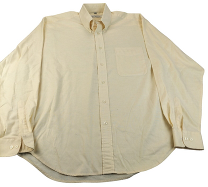 Ben Sherman Mens Yellow Cotton Collared Long Sleeves Button Down Shirt Sz 15.5