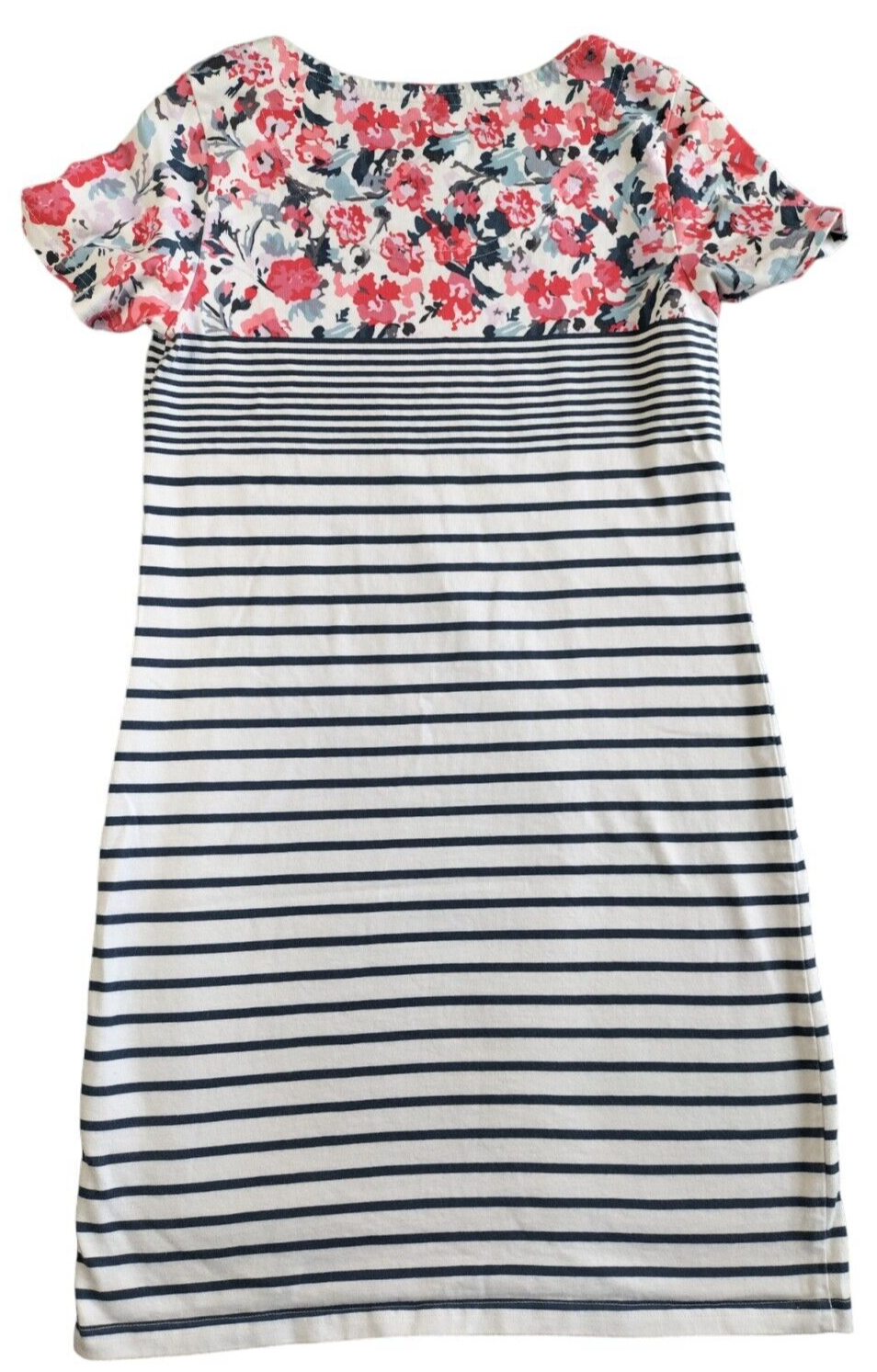 Joules Womens Blue/White Striped Floral Short Sleeve Riviera Dress Size UK 12