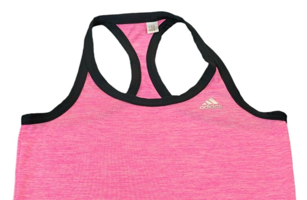 Adidas Climalite Womens Pink Round Neck Sleeveless Vest Running Tank Top Size XS