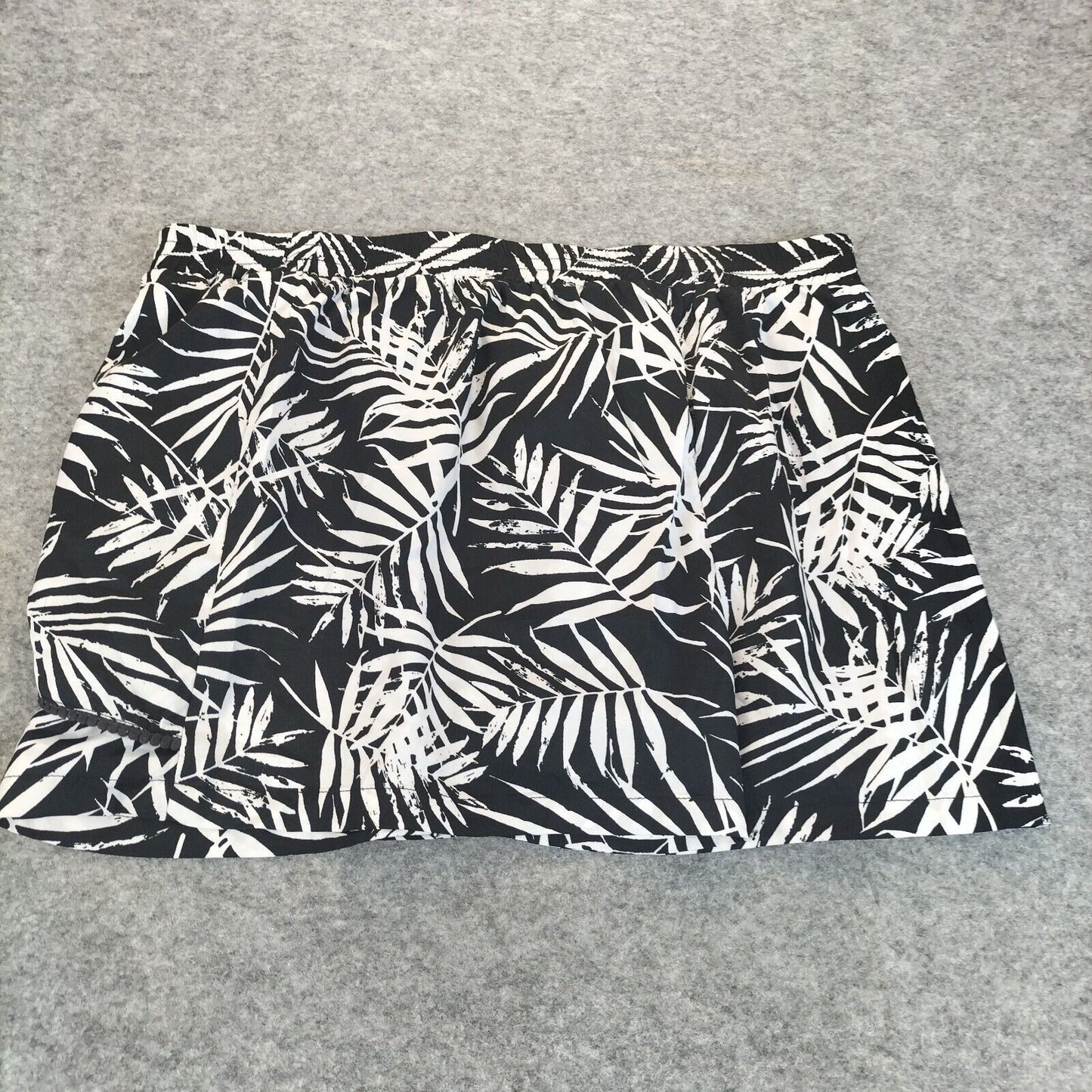 Studio Womens Black White Floral Polyester Skirt Size 16