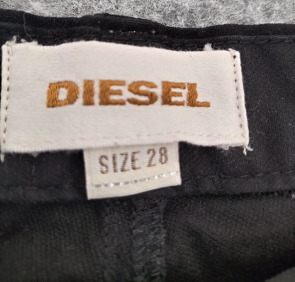 Diesel Womens Black Cotton Slim Fit Zip Pocket Stretch Ankle Skinny Jeans Sz 28