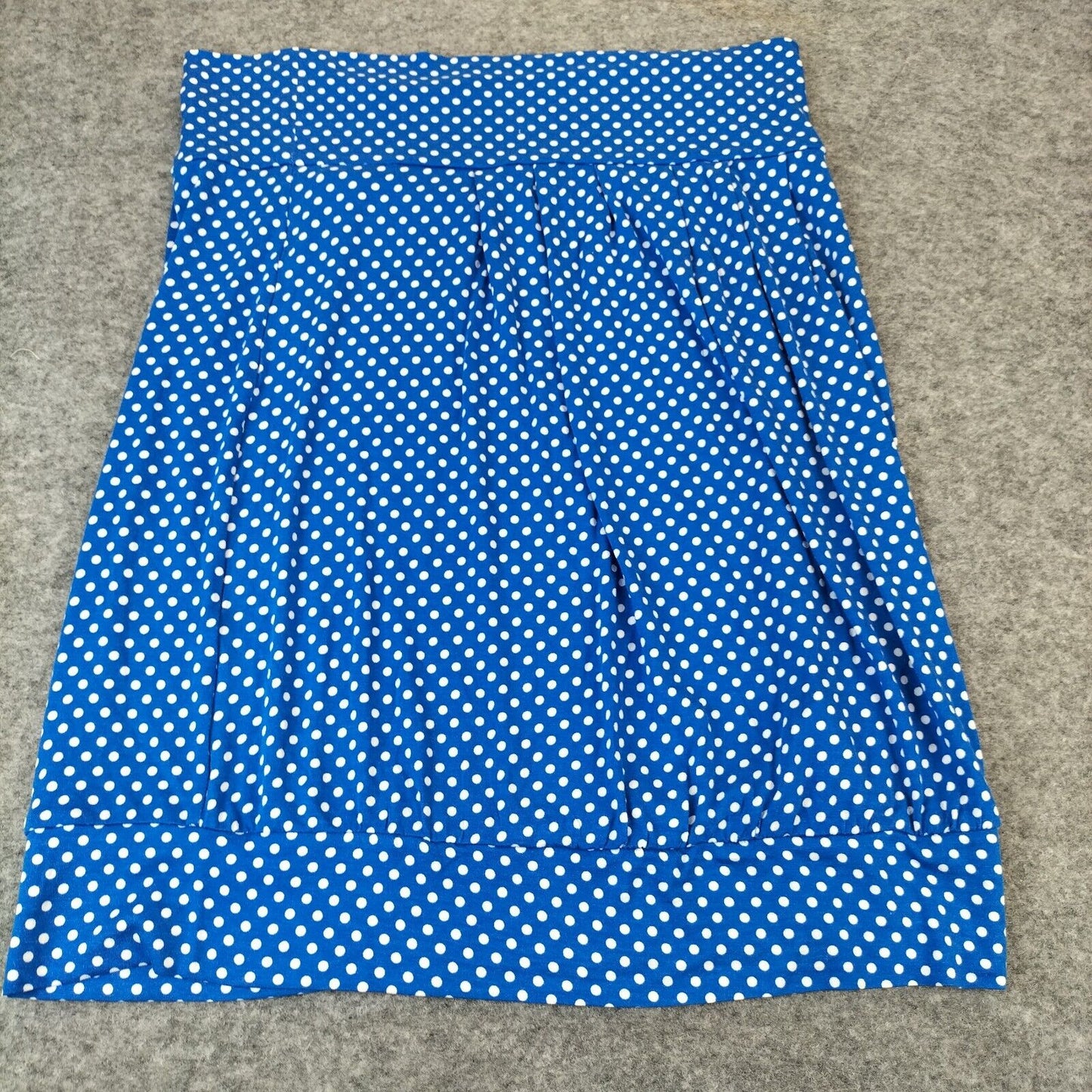 Papaya Womens Blue Classic Polka Dots Elastic Waist Pleated A-line Skirt Size 14