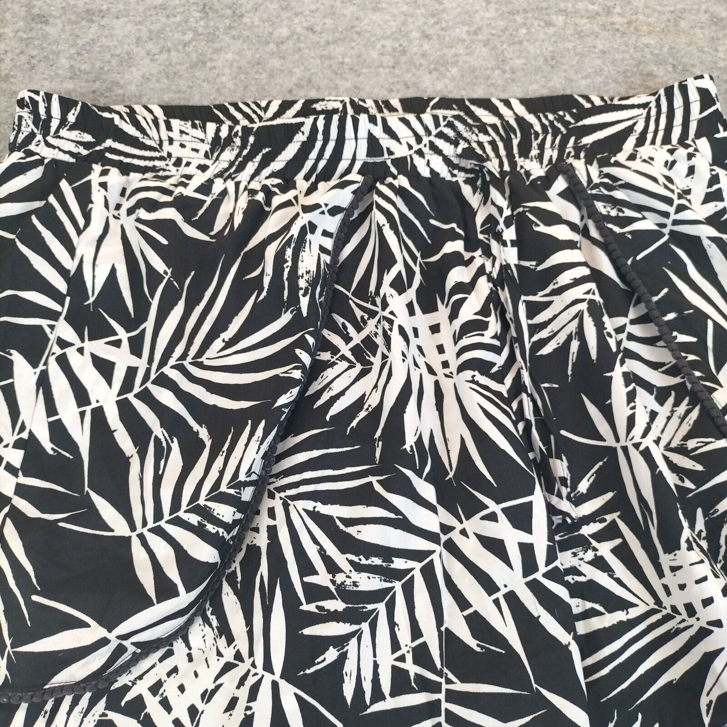 Studio Womens Black White Floral Polyester Skirt Size 16