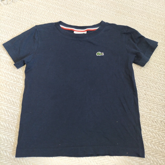 Lacoste Boys Blue Cotton Crew Neck Crocodile Short Sleeve T-Shirt Size 3 years