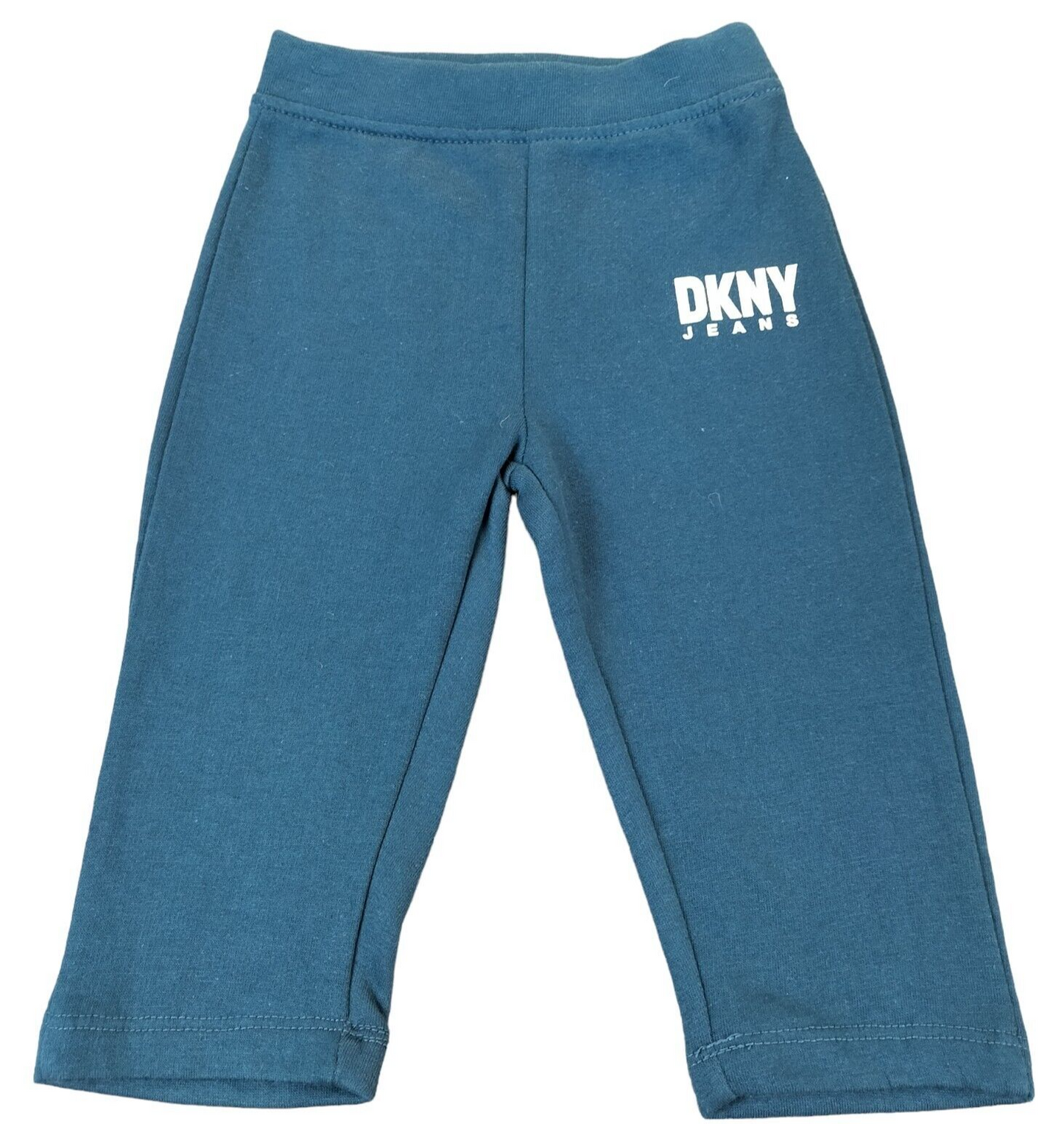 DKNY Jeans Boys Blue Cotton Elastic Waist Logo Casual Loungewear Shorts Size 12M