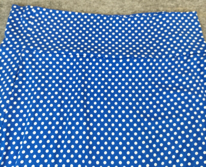 Papaya Womens Blue Classic Polka Dots Elastic Waist Pleated A-line Skirt Size 14