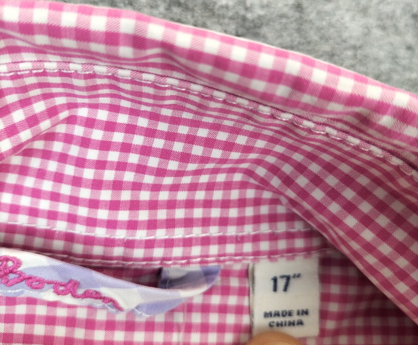 Boden Mens Pink White Checked Cotton Long Sleeves Casual Button Up Shirt Size 17