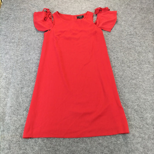 Lipsy London Womens Red Short Sleeve Crew Neck Polyester Casual Dress Size 8