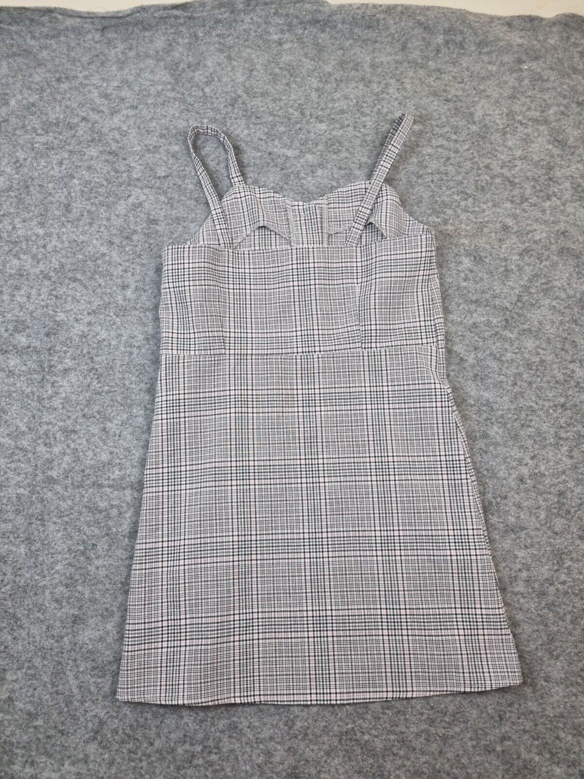 Primark Girls Grey Plaid Polyester Pinafore A-Line Dress Size 10-11 Years