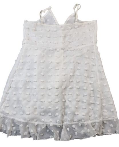 SheIn Girls White Ruffle Hem Wrap Belted Slip Tiered Cami Dress Size 11-12 Years