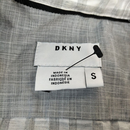 DKNY Mens White/Grey Check Cotton Pocket Long Sleeves Button Down Shirt Size S