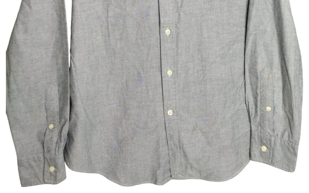 Ralph Lauren Mens Gray 100% Cotton Slim Fit Long Sleeve Button Up Shirt Size 6