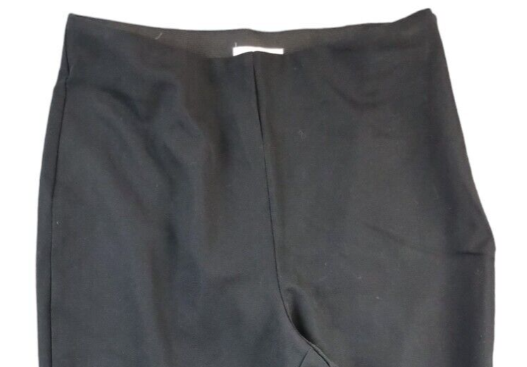 H&M Womens Black Polyester High Rise Fit Side Zip Bootcut Trousers Pant Size 10