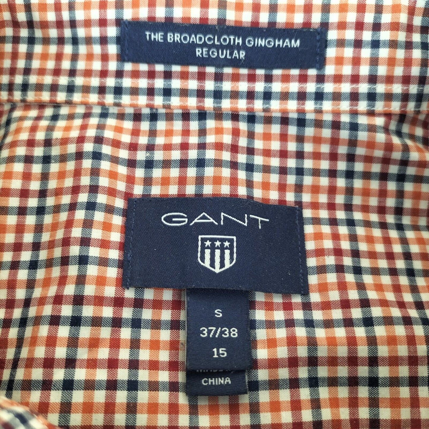 GANT Mens Red Check Long Sleeves Regular Fit Button Down Shirt Size Small