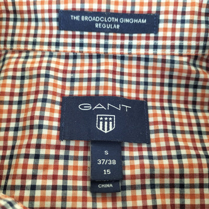 GANT Mens Red Check Long Sleeves Regular Fit Button Down Shirt Size Small