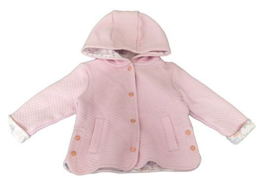 Ted Baker Baby Girl Pink Cotton Pockets Long Sleeve Snap Hoodie Size 18-24 Month