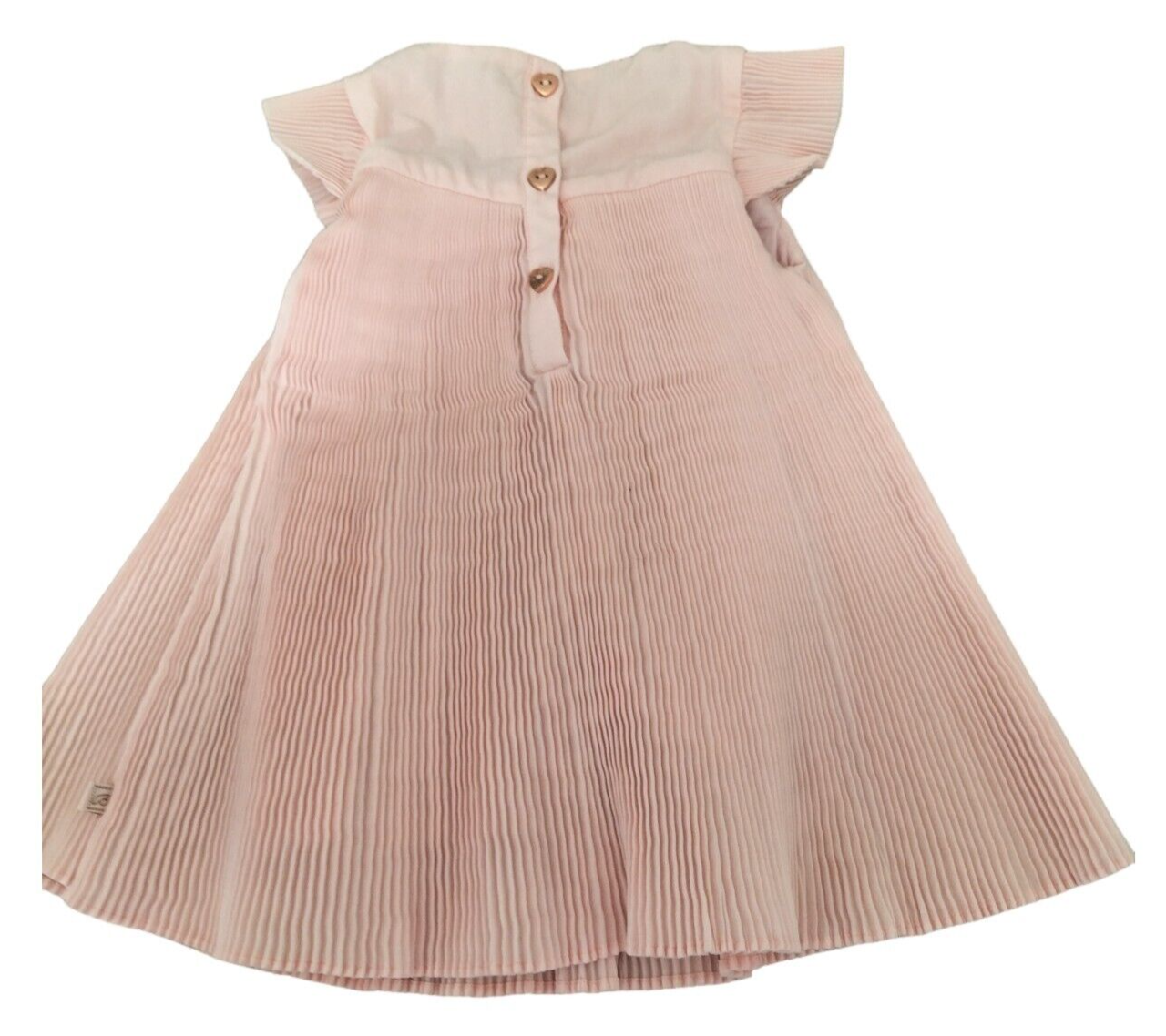 Ted Baker Baby Girls Pink Short Sleeve Back Button Flare Dress Size 3-6 Months