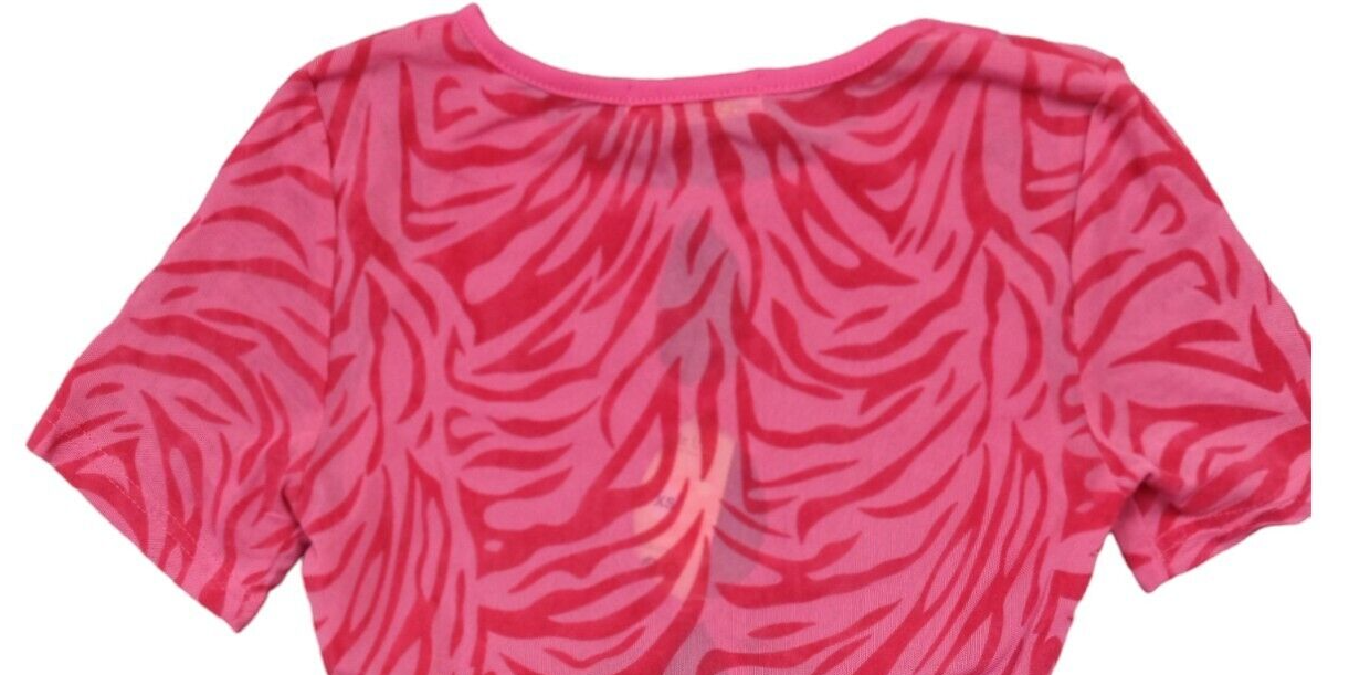 Sorelle Womens Pink Cut Out Sexy Zebra Print Bodycon Pencil Mini Dress Size XS