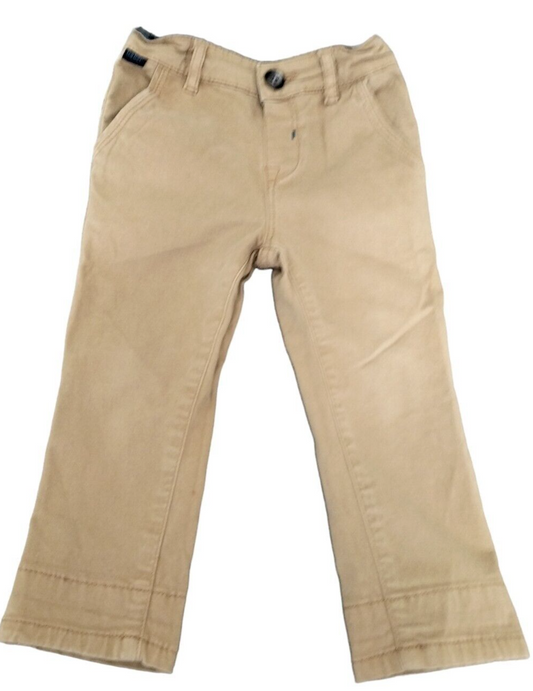 Ted Baker Boys Tan Denim Stretch Slash Pockets Wide-Leg Jeans Size 18-24 Month