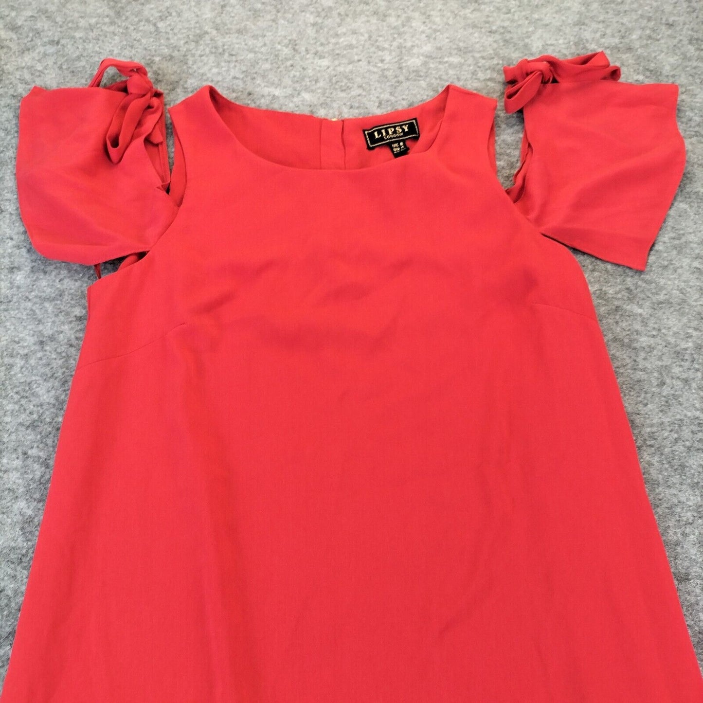 Lipsy London Womens Red Short Sleeve Crew Neck Polyester Casual Dress Size 8