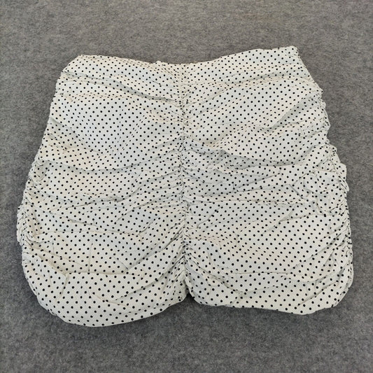 MANGO Womens White Black Dots Cotton Mini Skirt Size L