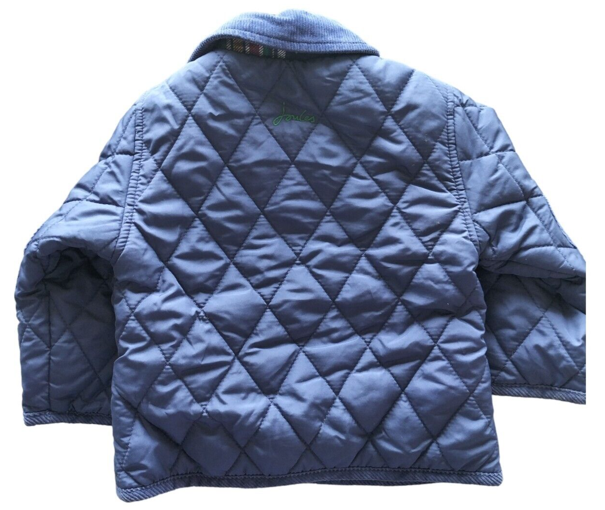 Joules Milford Boys Blue Button-Up Long Sleeve Pockets Quilted Jacket 6-9 Months