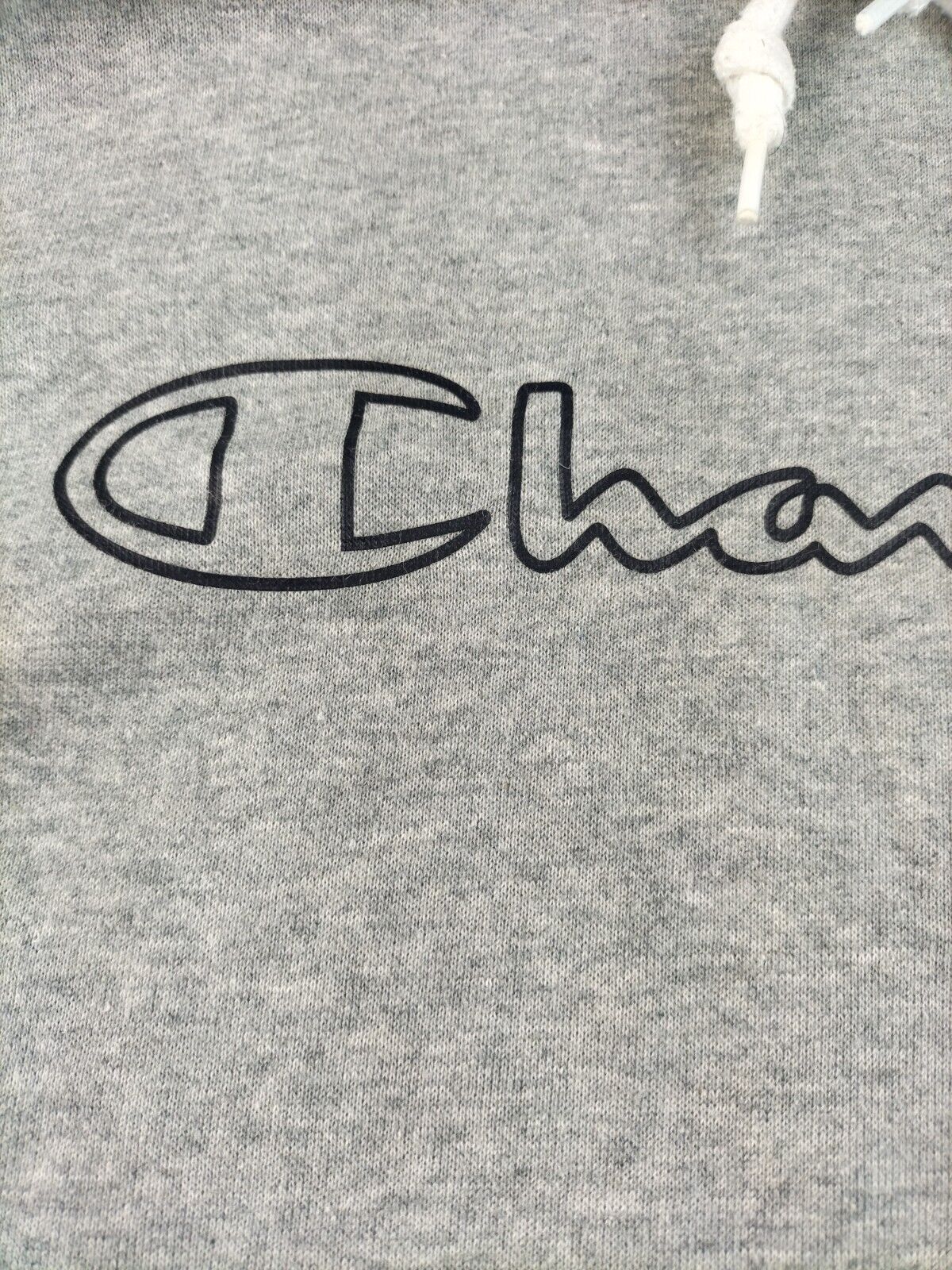 Champion Mens Grey Cotton Embroidered Logo Regular Long Sleeve Hoodie Size XL