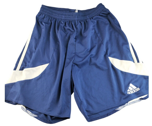 adidas Climalite Mens Blue/White Polyester 3 Stripes Logo Fitness Shorts Size S