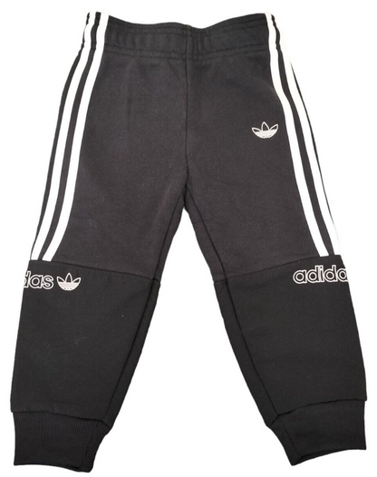 adidas Originals Baby Boys Black Cotton Logo Jogger Sweatpants Size 18-24 Months