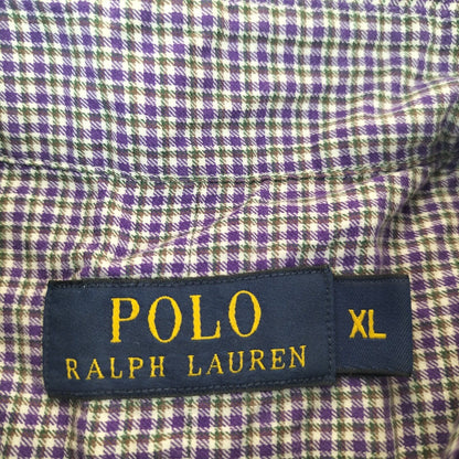 Polo Ralph Lauren Mens Purple Houndstooth Long Sleeves Button Down Shirt Size XL