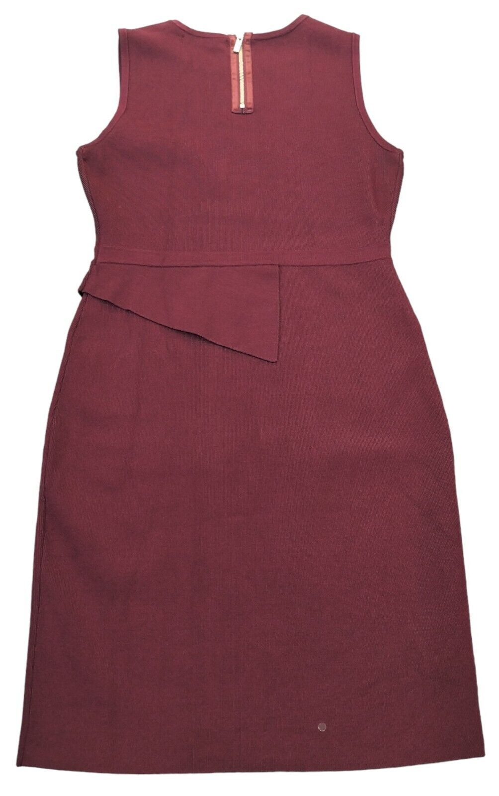 Karen Millen Womens Maroon Round Neck Back Zip Sleeveless Bodycon Dress Size S