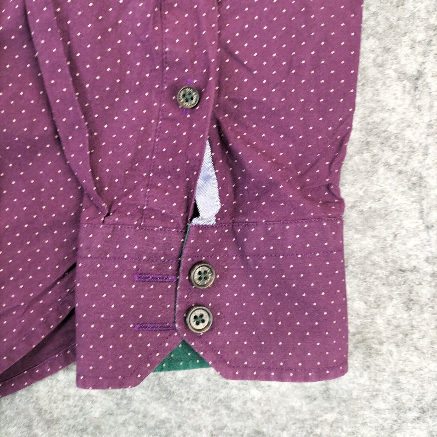 Ted Baker Mens Purple Polk Dots Long Sleeve Button-Down Shirt Size 4 (Medium)