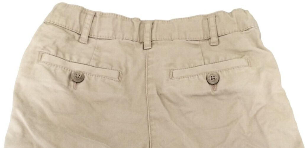 Monsoon Girls Beige Cotton Slash Pockets Pleated Flip Cuff Shorts Size 6-7 Years