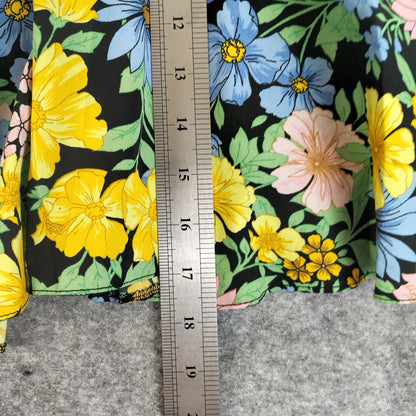 Boohoo Womens Black Multicoloured Elastic Belt Floral Polyester Skirts Size 18