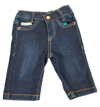 Ted Baker Baby Boys Blue Elastic Waist Straight Leg Zip Fly Jeans Size 0-3 Month