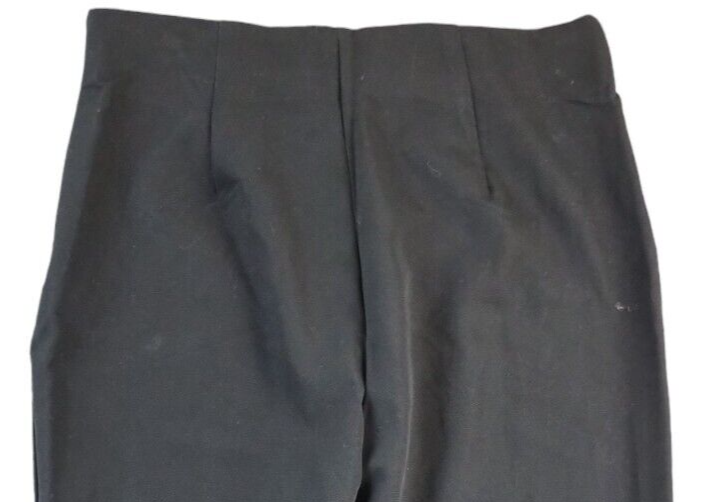 H&M Womens Black Polyester High Rise Fit Side Zip Bootcut Trousers Pant Size 10