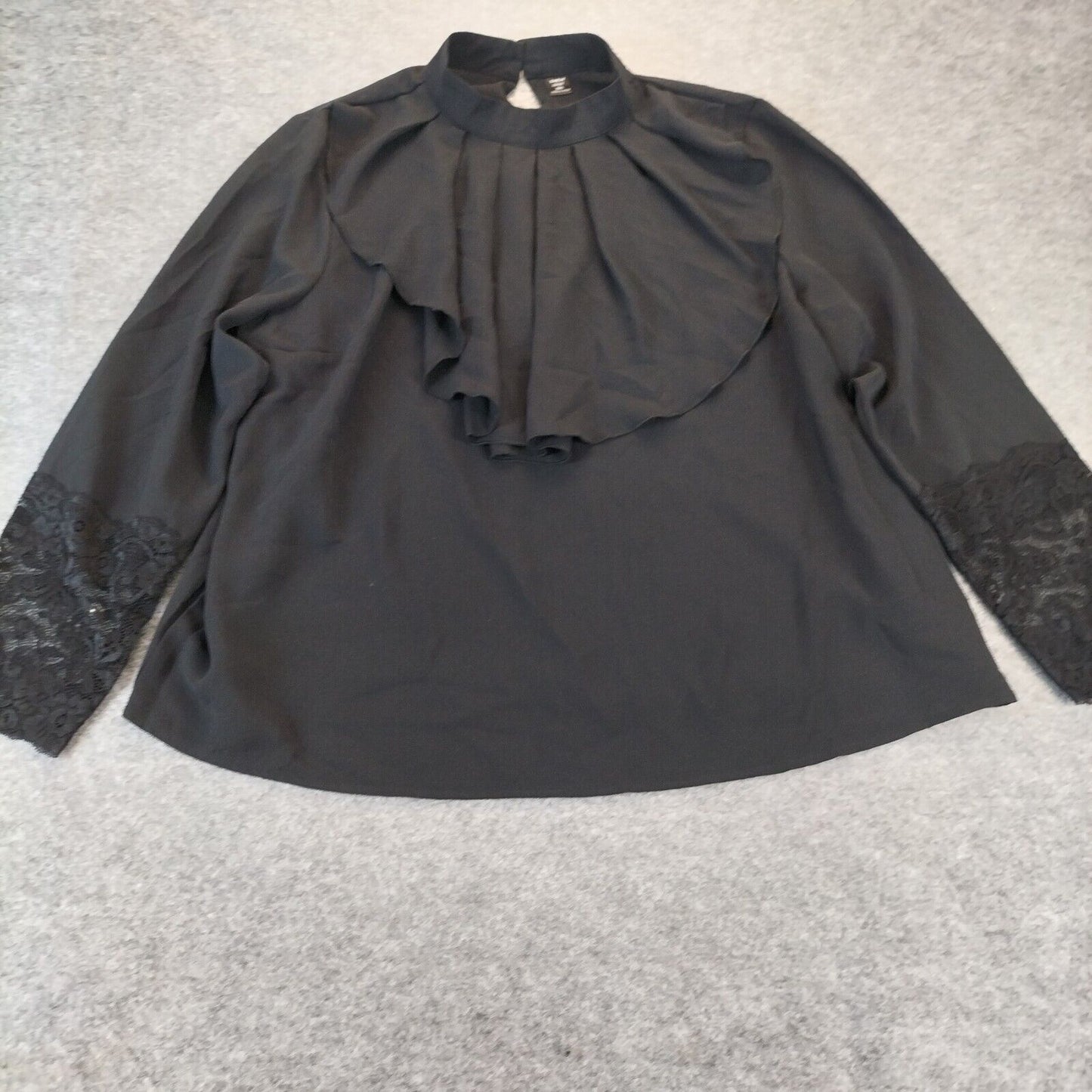 Shein Womens Black Long Sleeve Polyester Round Neck Tops Blouse Size 2XL