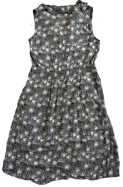 Monsoon Womens Black Dots 100% Viscose Collared Sleeveless Midi Dress Size UK 12