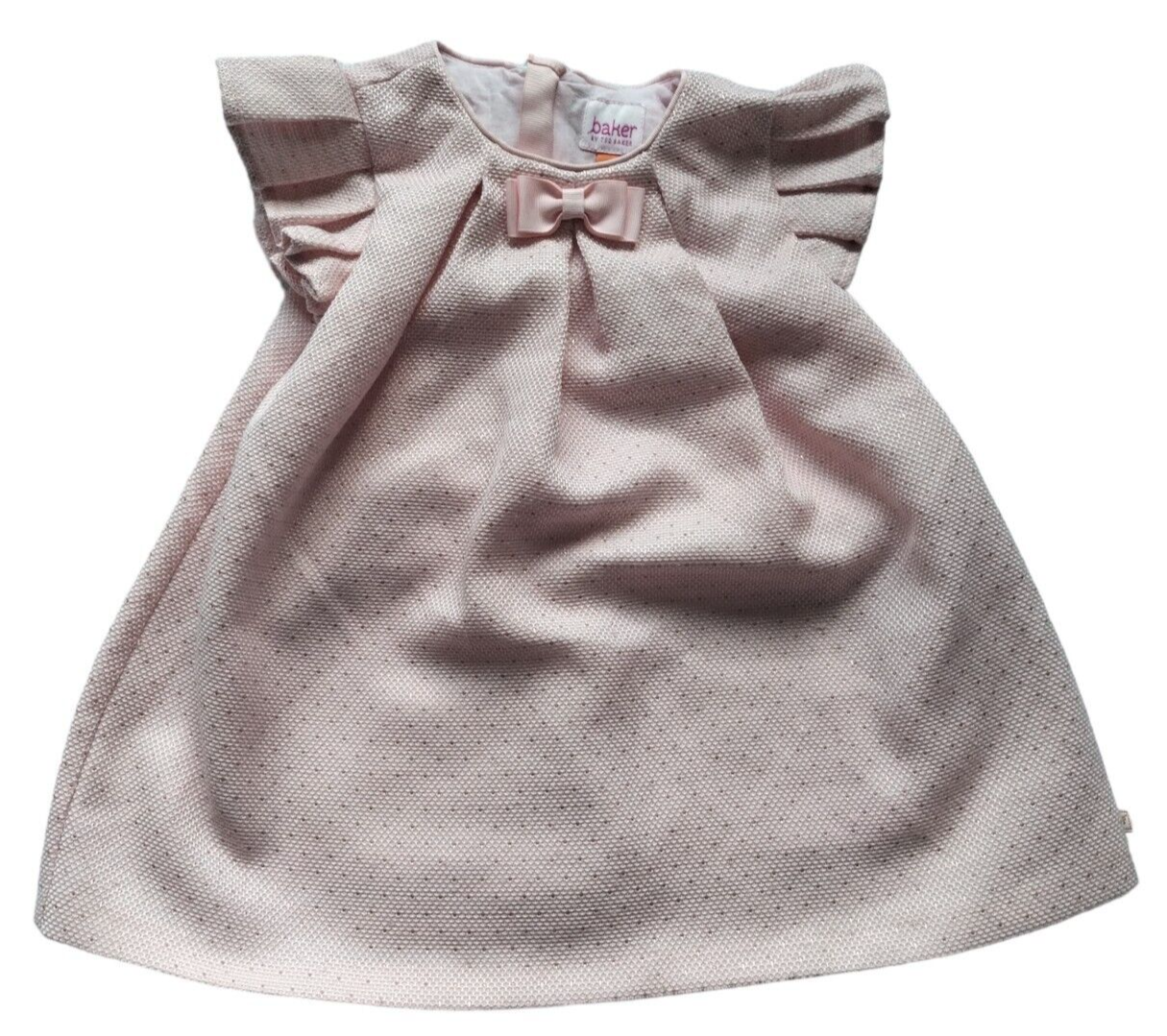 Ted Baker Girls Pink Round Neck Flare Sleeve Fit & Flare Dress Size 9-12 Months