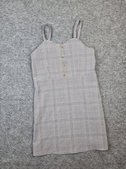 Primark Girls Grey Plaid Polyester Pinafore A-Line Dress Size 10-11 Years