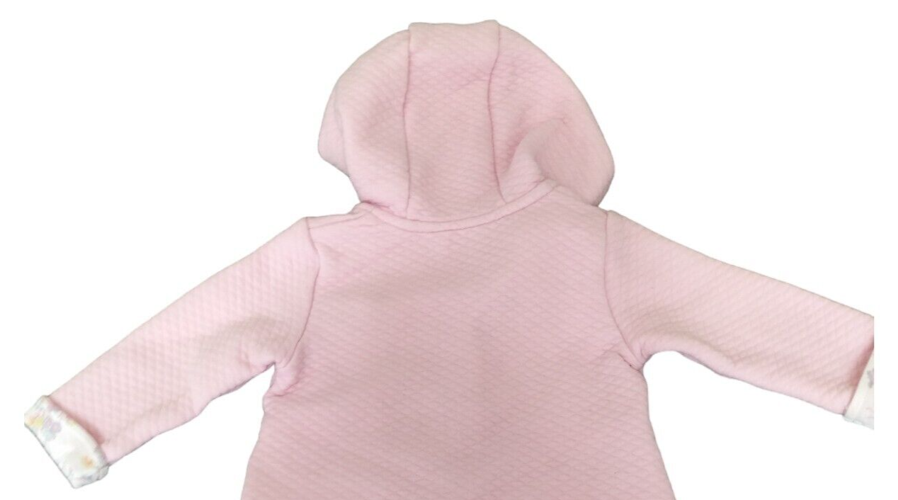 Ted Baker Baby Girl Pink Cotton Pockets Long Sleeve Snap Hoodie Size 18-24 Month