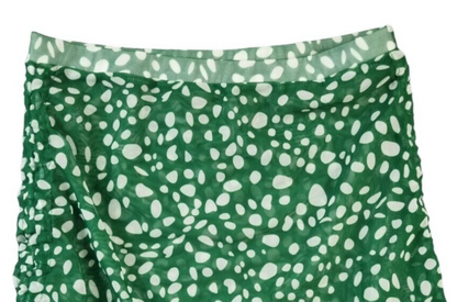 Womens Green White Polka Dots Polyester Pull On Short Skirt Size XL