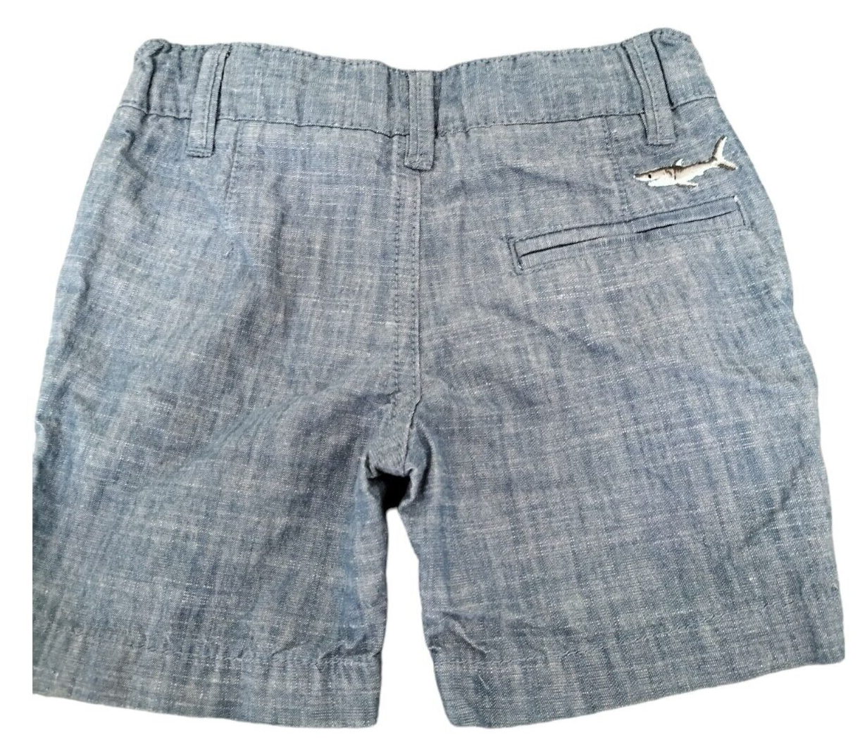 Joules Kid Boys Grey 100 Cotton Embroidered Logo Chambray Shorts Size 1 Years