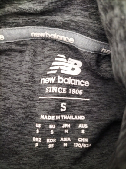 New Balance Mens Grey Mock Neck Logo Half Zip Long Sleeve Activewear Jacket Sz S