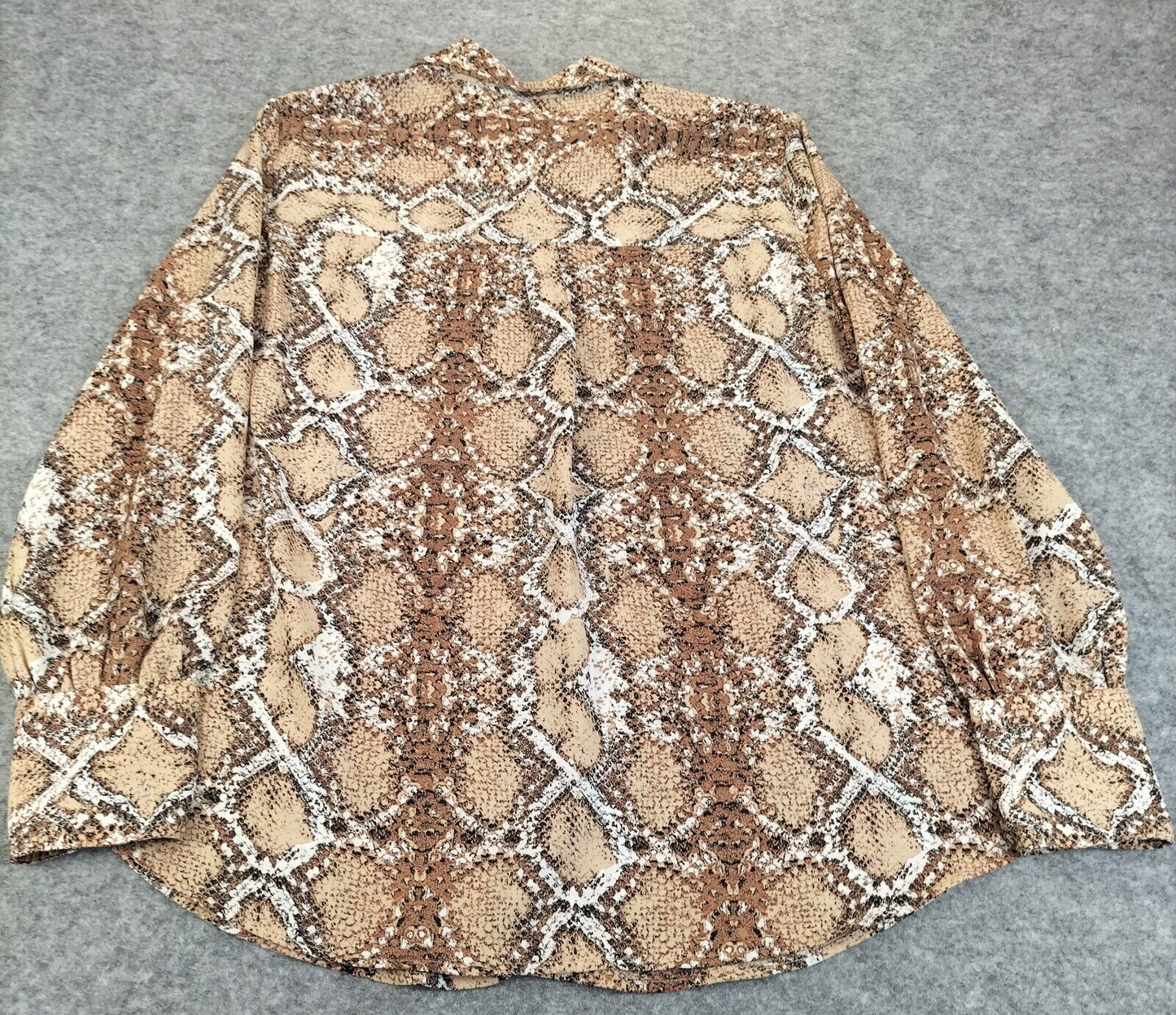 Marks and Spencer Womens Brown Animal Print Collared Long Sleeve Tunic Top Sz 14