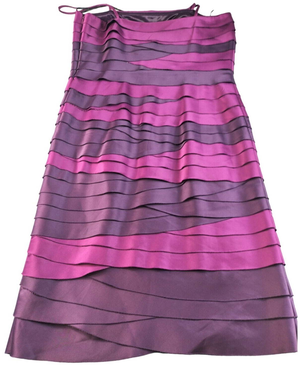 Phase Eight Womens Pink Polyester Pin Tucked Satin Cocktail Dress Size 12