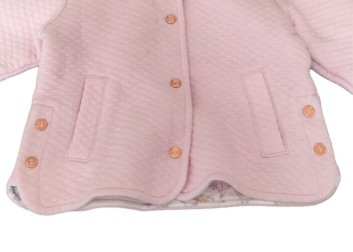 Ted Baker Baby Girl Pink Cotton Pockets Long Sleeve Snap Hoodie Size 18-24 Month