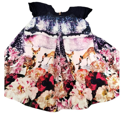 Ted Baker Girls Multicoloured Floral Cap Sleeve Fit & Flare Dress Size 4-5 Years