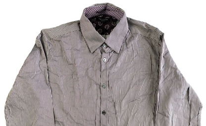 Ted Baker London Mens Purple/White Striped Regular Fit Button Up Shirt Size 3