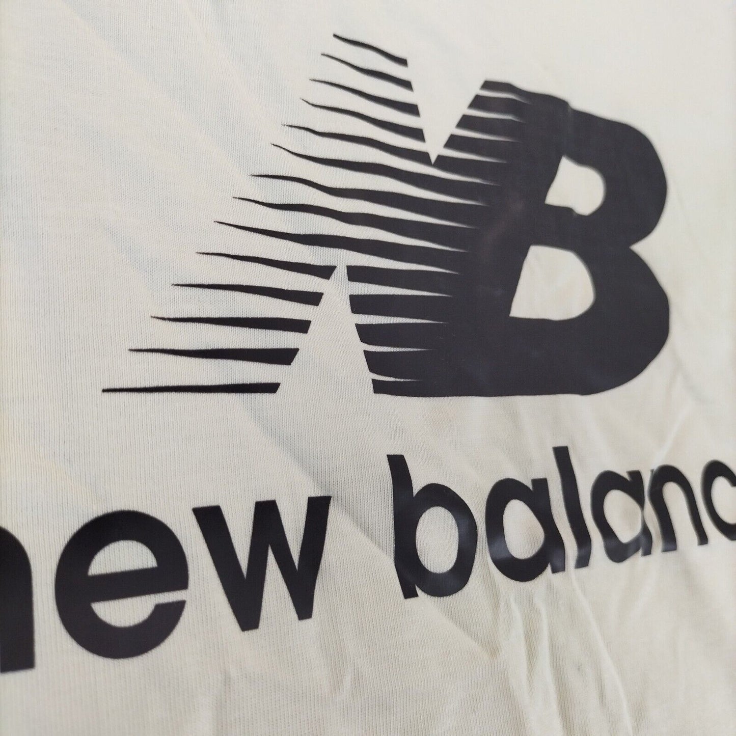 New Balance Mens Beige Short Sleeve Round Neck Cotton Logo T-shirt Size S